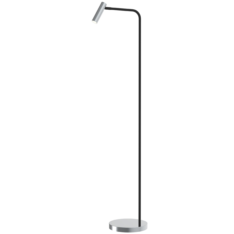 Adjustable Brushed Nickel and Matt Black LED Floor Lamp R&S Robertson