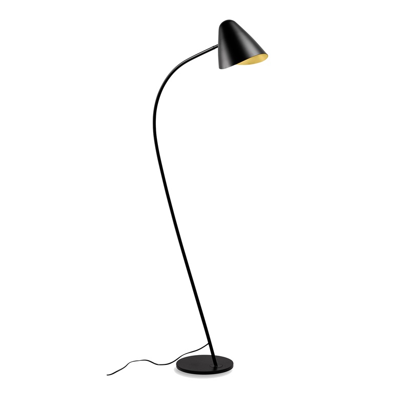 Black And Gold Floor Lamp With Metal Adjustable Shade R&S Robertson