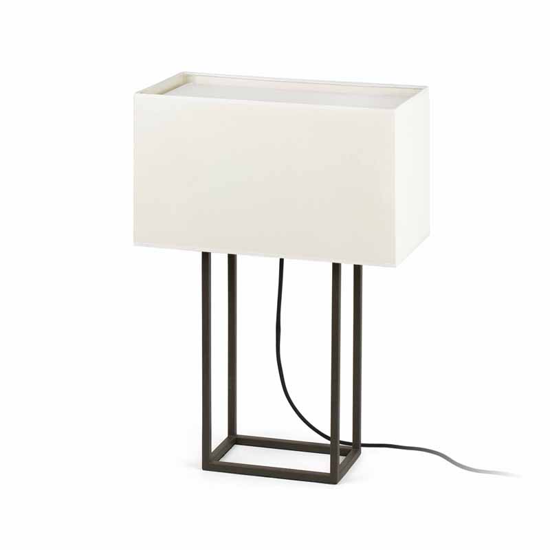 Brown Metal Table Lamp with Cream Shade R&S Robertson