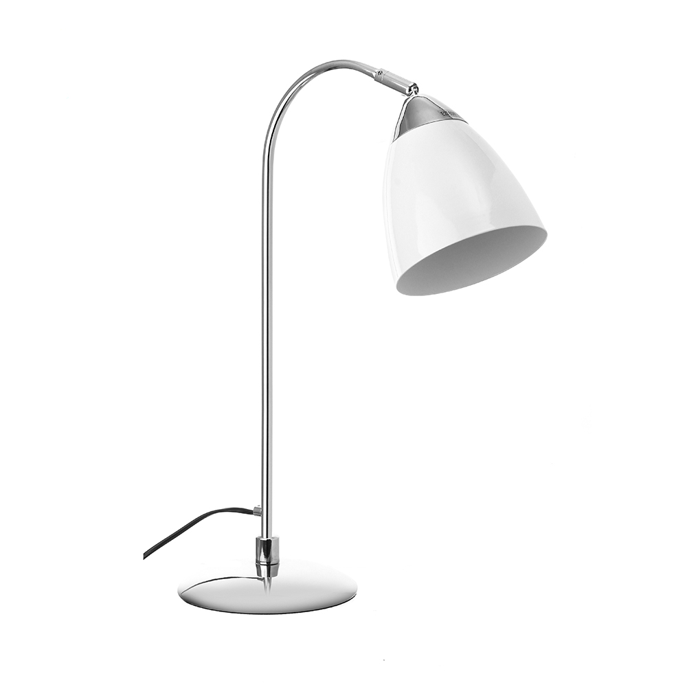 Chrome Table Lamp with Black Metal Shade R&S Robertson