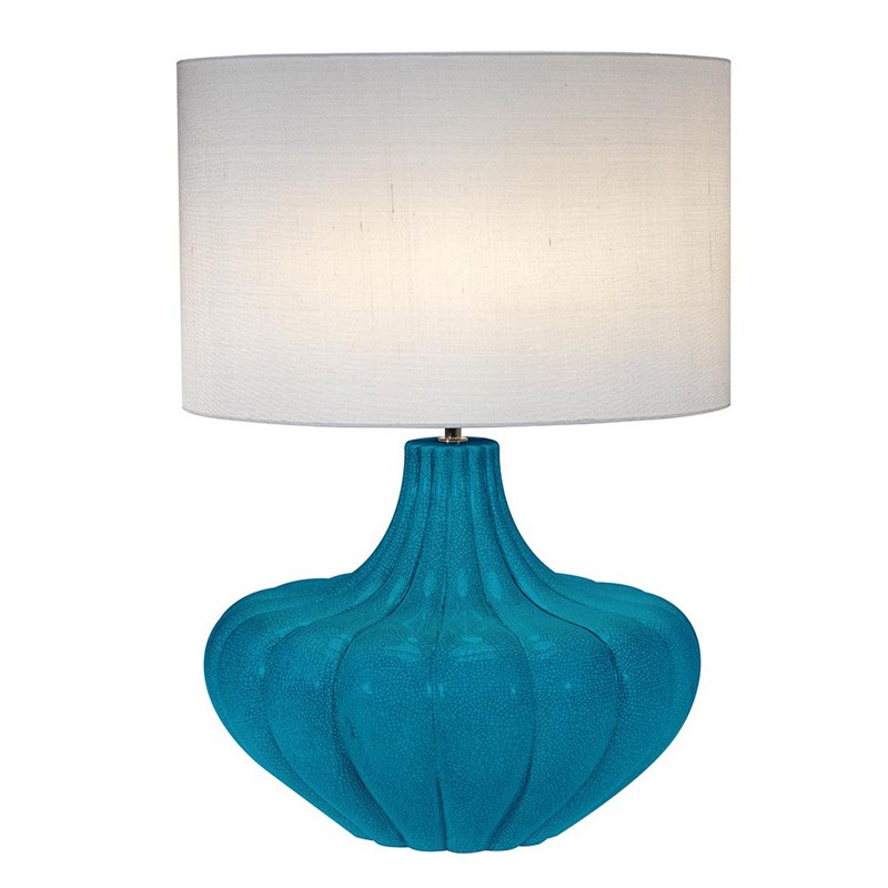 Glazed Blue Crackle Ceramic Table Lamp R&S Robertson