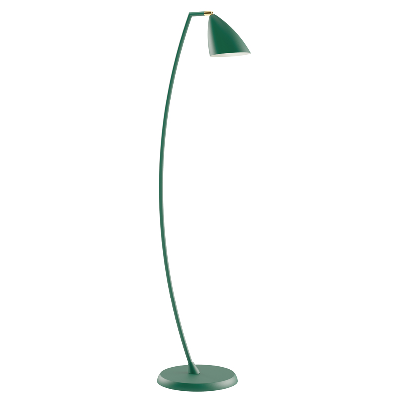 Green Floor Lamp With Polished Brass Detail R&S Robertson