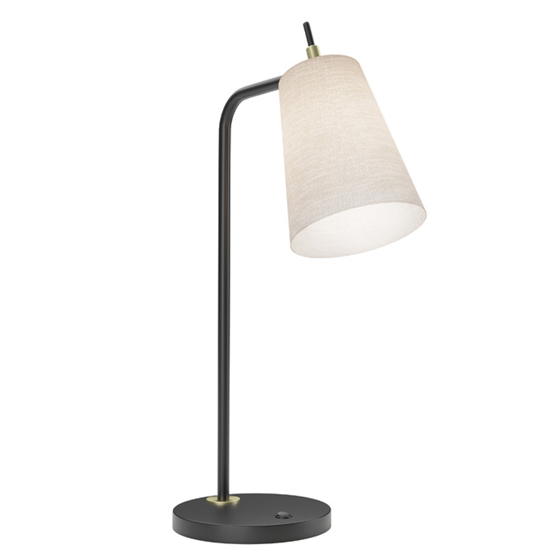 Matt Black Desk Lamp with Satin Brass Details R&S Robertson