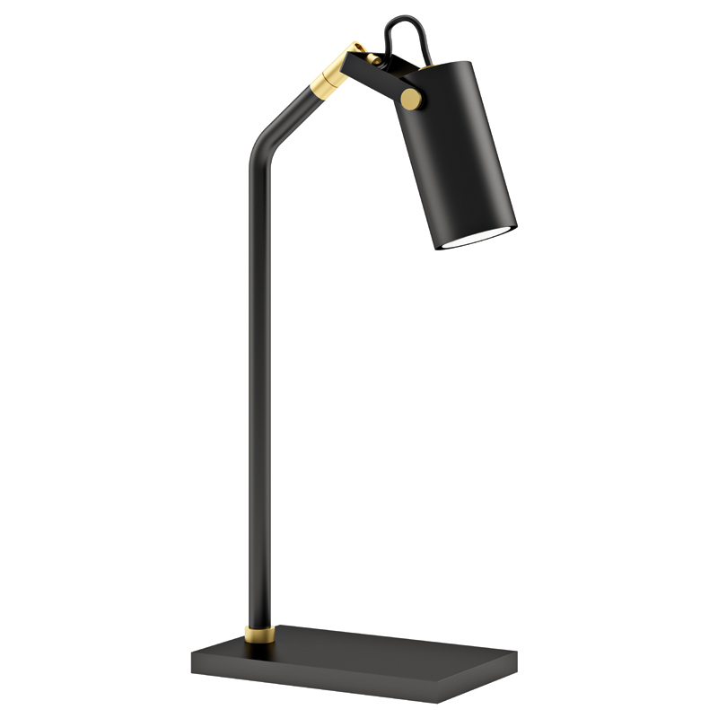 Matt Black Desk Lamp with Satin Brass Details R&S Robertson