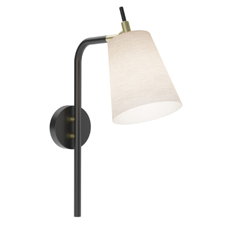 Matt Black Wall Light with Satin Brass Details R&S Robertson