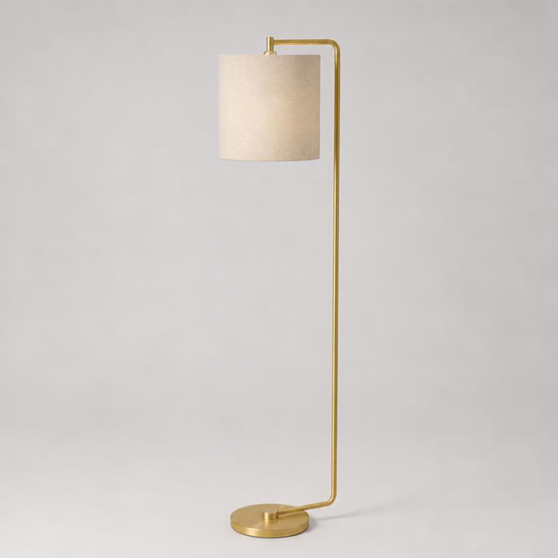 Satin Brass G Shaped Floor Lamp