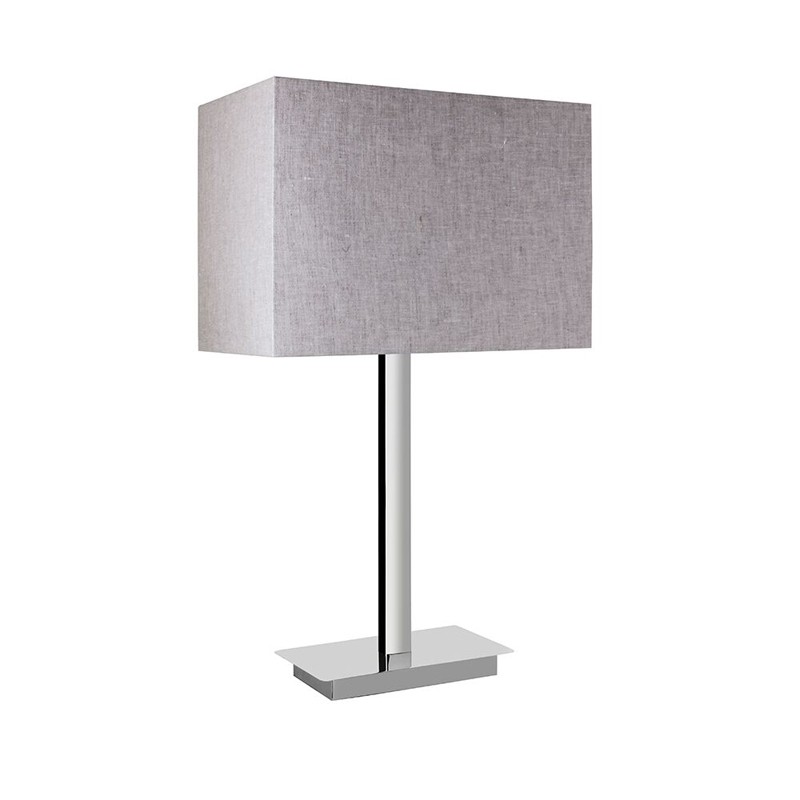 Polished Chrome Table Lamp With, Rectangular Lamp Base