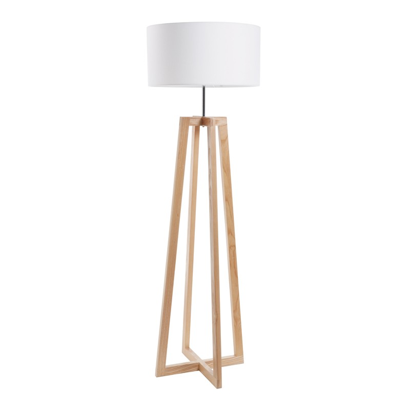 Floor Lamp With Wood Base White, Wood Floor Lamp Base Uk