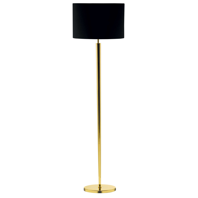 Polished Brass Floor Lamp With Tapered, Polished Brass Floor Lamp