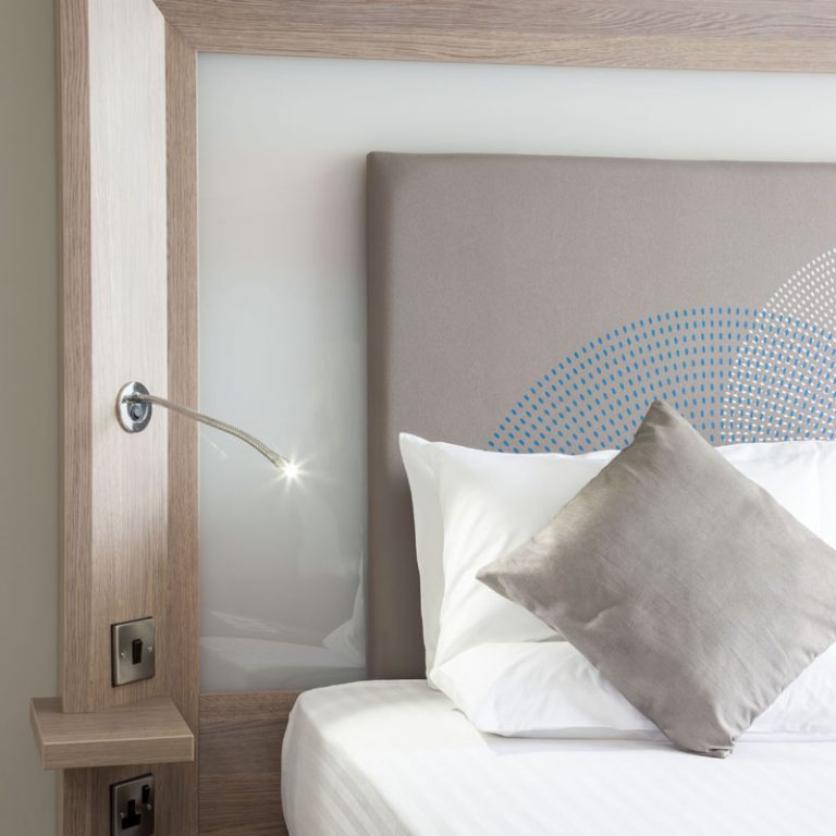 Brushed Nickel Flush LED Flexi Arm Bed Head Light R&S Robertson