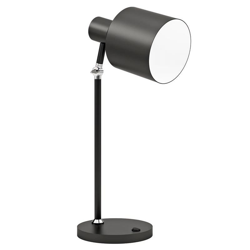 Black Table Lamp With Satin Brass, Healy Black Industrial Table Lamp