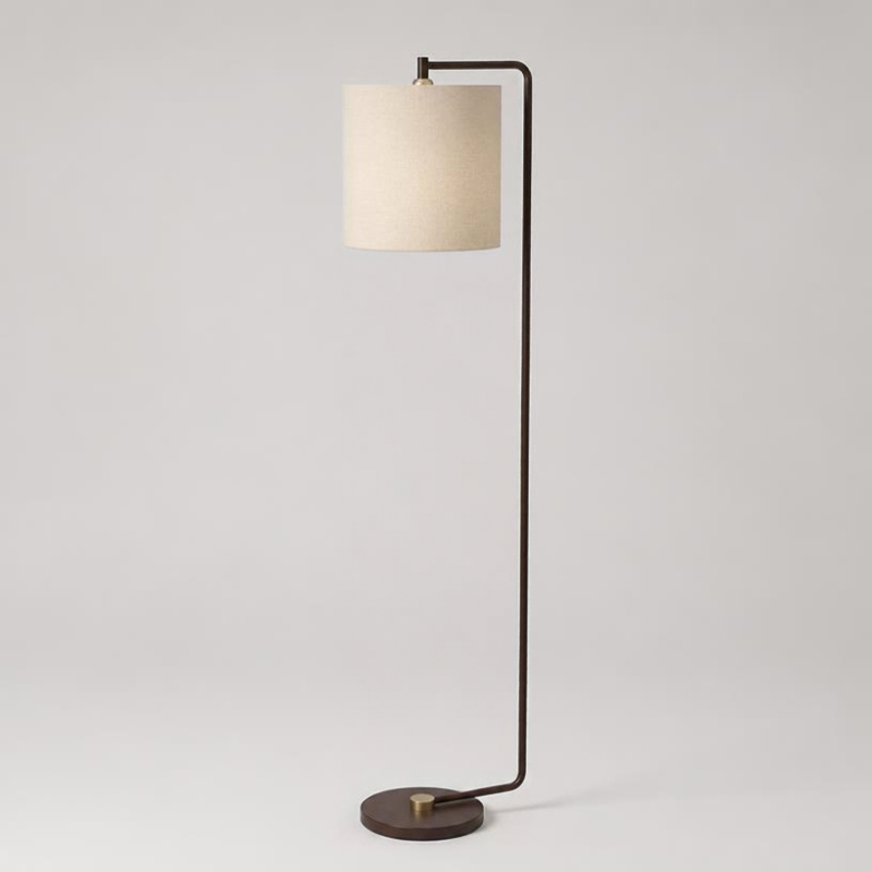 G Shape Floor Lamp in Brushed Bronze + Brushed Brass