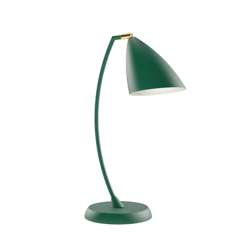Green Desk Lamp With Polished Brass, Table And Desk Lamps Uk