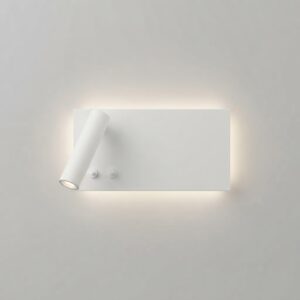 Stratus LED Wall Light with LED Reading Light in Matt White