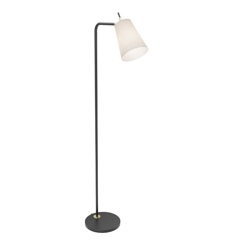 Black Arching Floor Lamp with Black Shade - R&S Robertson
