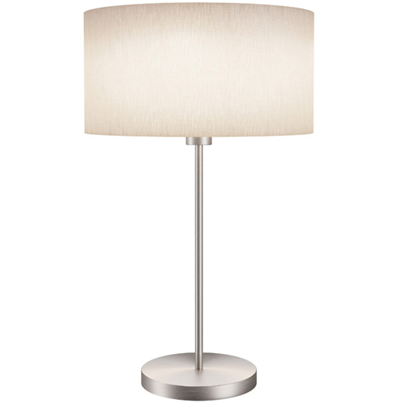 Brushed Nickel Table Lamp With Round, Nickel Table Lamps