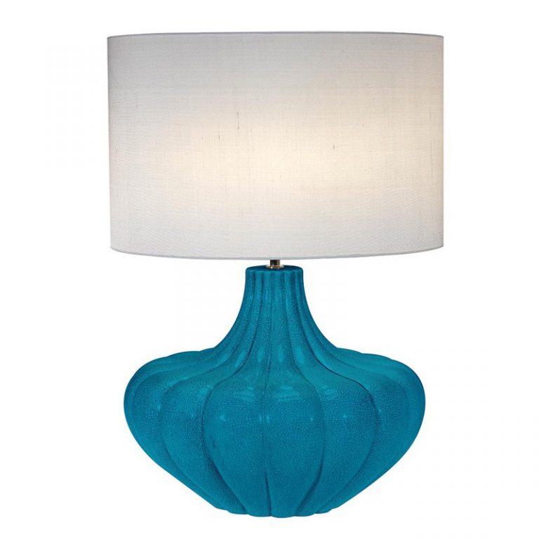 Glazed Blue Crackle Ceramic Table Lamp R&S Robertson