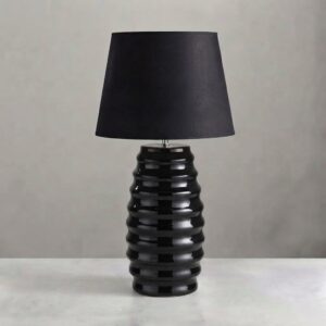Ripple Ceramic Table Lamp in Gloss Black