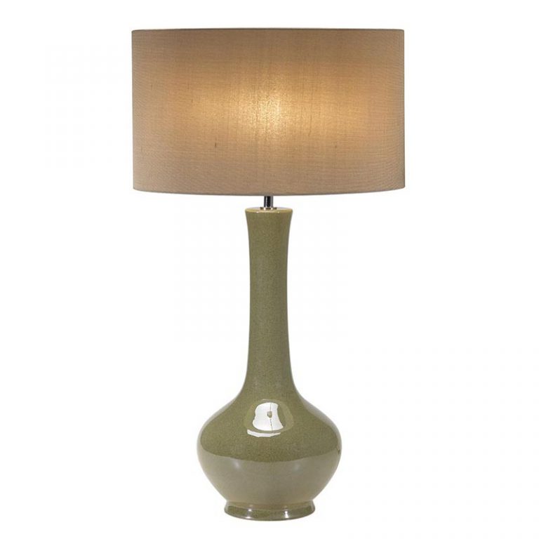 Glazed Soft Green Crackle Ceramic Table Lamp R&S Robertson