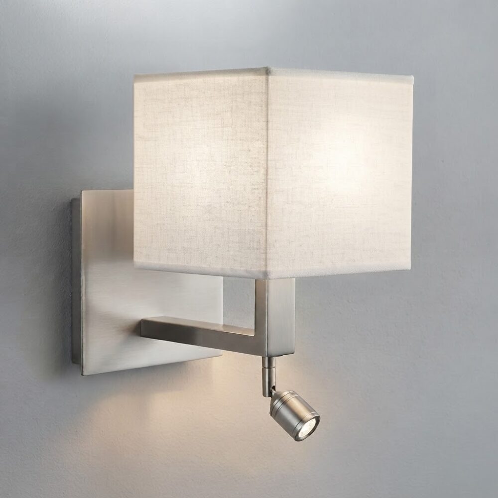 Elizabeth Wall Light with LED Reading Light in Brushed Nickel
