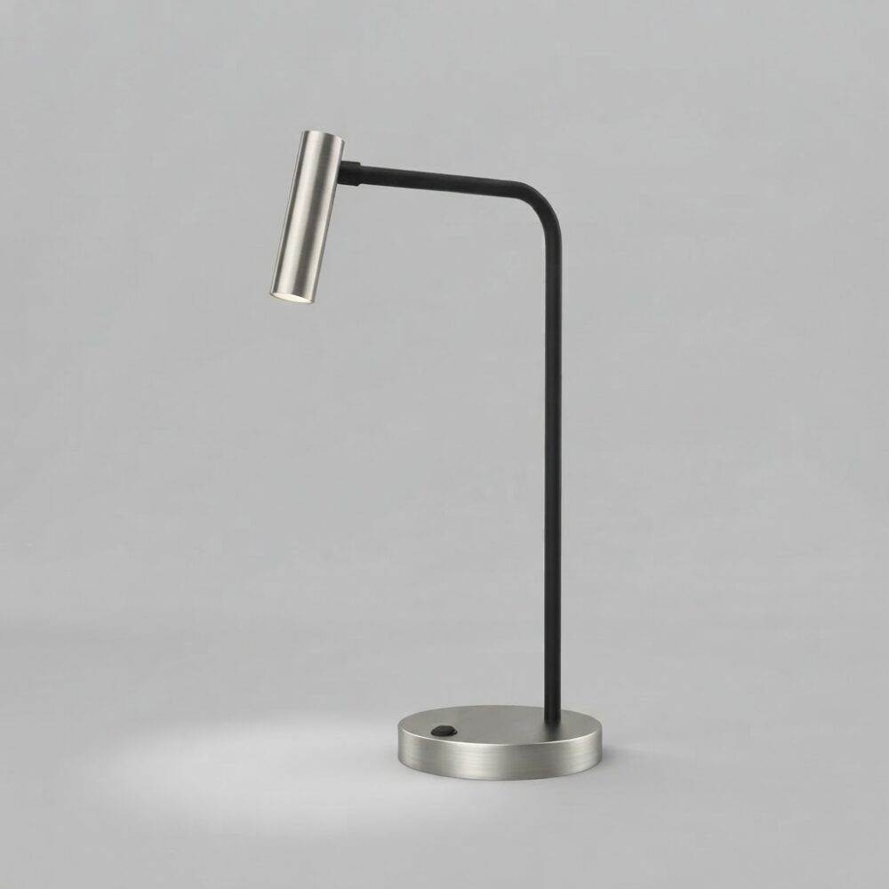 Gemini LED Desk Lamp in Brushed Nickel + Matt Black