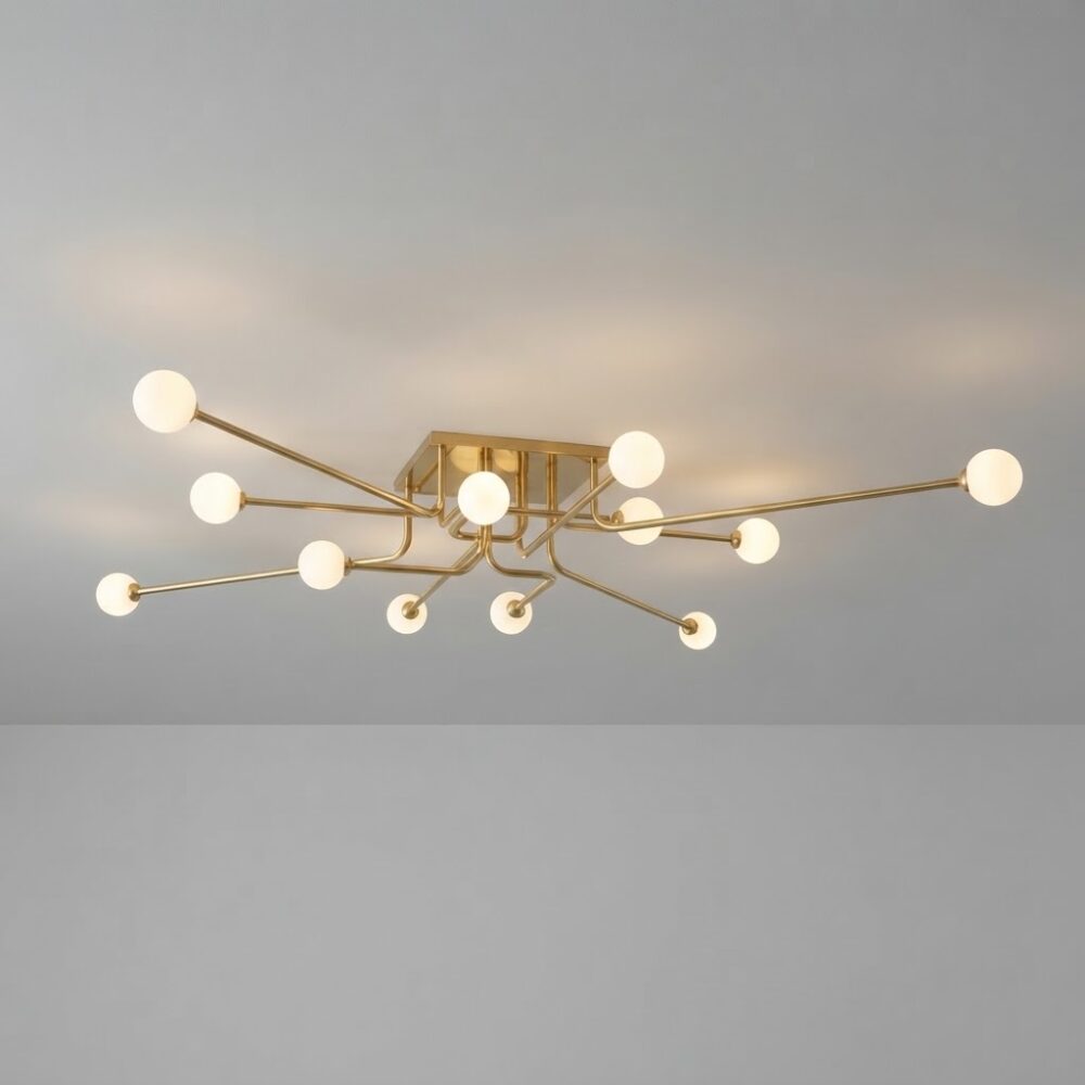 Spider Ceiling Fitting in Satin Brass