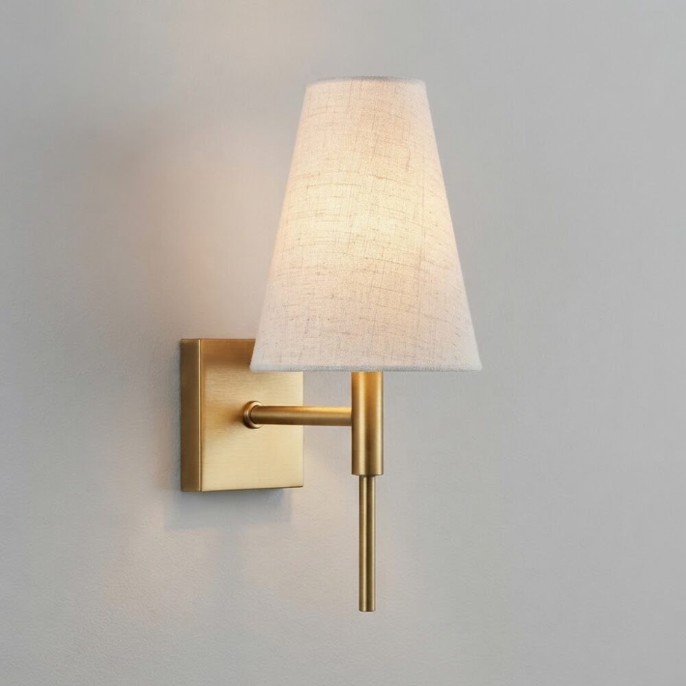 Finial Wall Light in Satin Brass