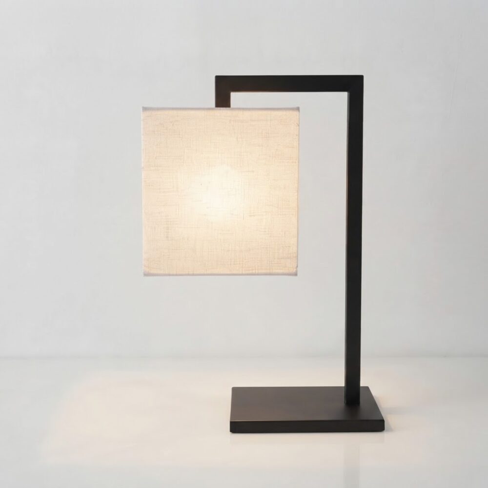 L Shape Table Lamp in Matt Black