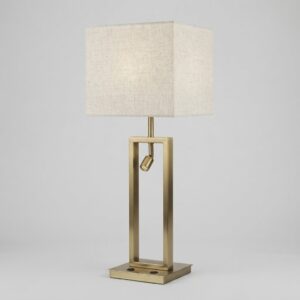 Large Elizabeth Table Lamp with LED Reading Light in Satin Brass