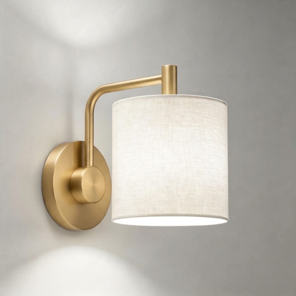 G Shape Wall Light in Satin Brass