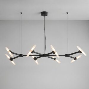 Thorn 8 Light Linear Chandelier in Matt Black