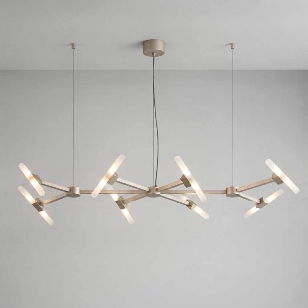 Thorn 8 Light Linear Chandelier in Champagne