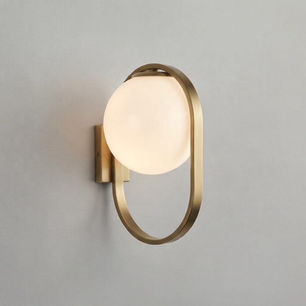 Magic Loop Wall Light in Satin Brass