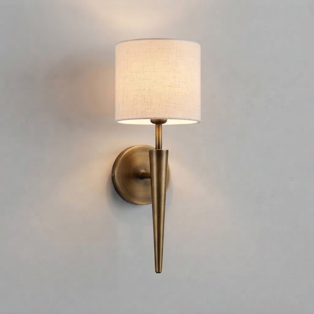 Point Wall Light in Burnished Brass