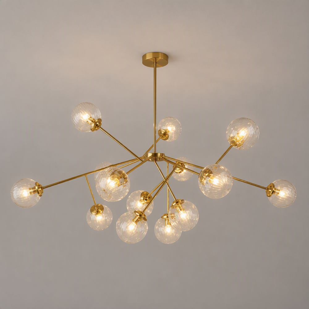 Bauble 14 Light Chandelier in Polished Brass
