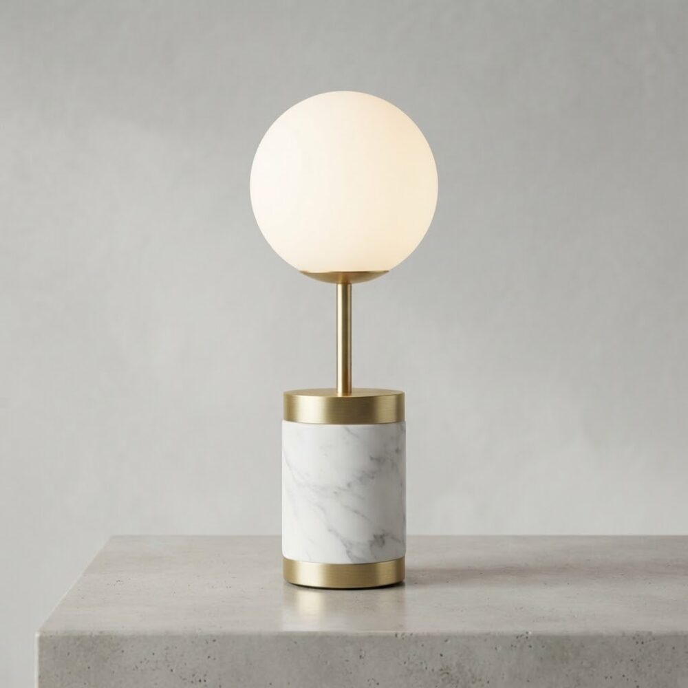 Glam Alabaster Table Lamp in Satin Brass