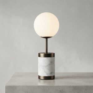 Glam Alabaster Table Lamp in Dark Bronze