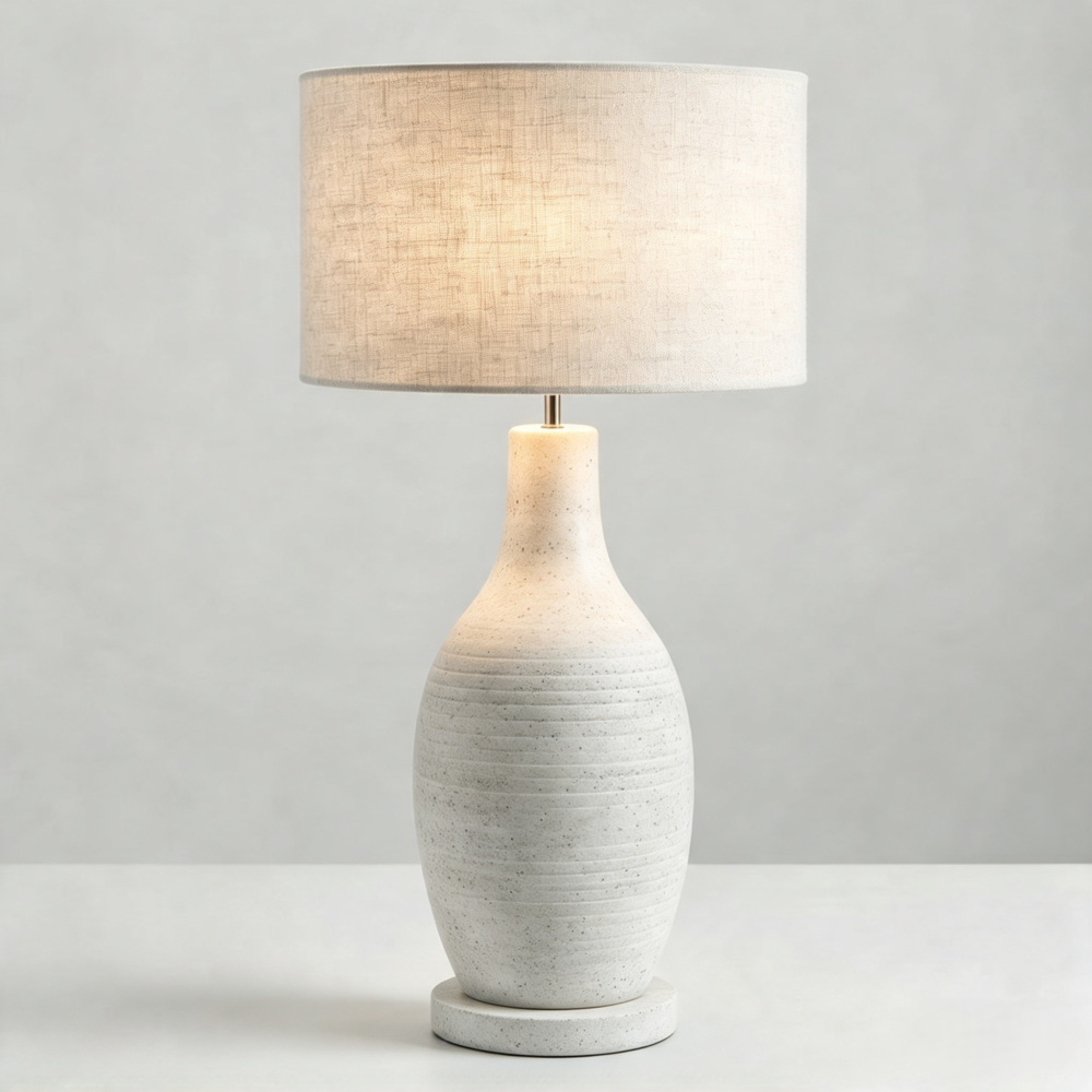 Pear Ceramic Table Lamp in Stone Effect