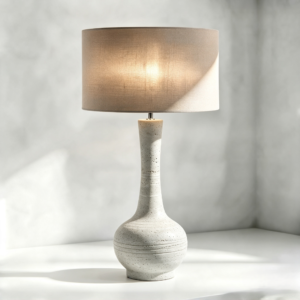 Teardrop Ceramic Table Lamp in Stone Effect