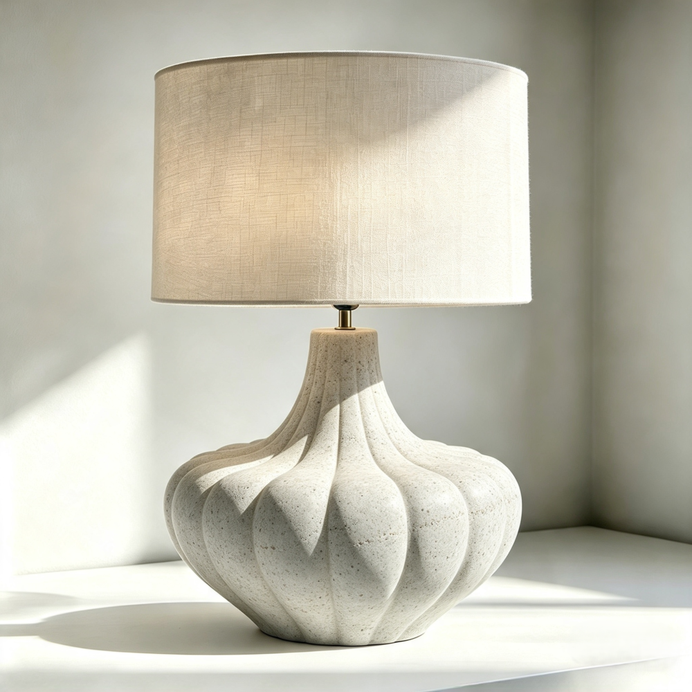 Pumpkin Ceramic Table Lamp in Stone Effect