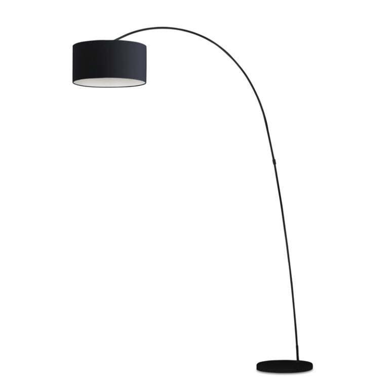 Black Arching Floor Lamp with Black Shade R&S Robertson