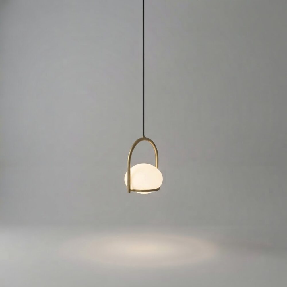 Kettle Pendant in Matt Gold