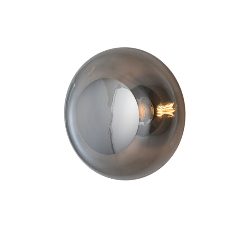 Medium Grey And Silver Glass Wall Light R&S Robertson