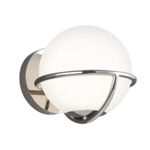 Polished Nickel Wall Light with Opal Globe