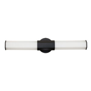 IP44 Matt Black LED Wall Light with Etched Glass