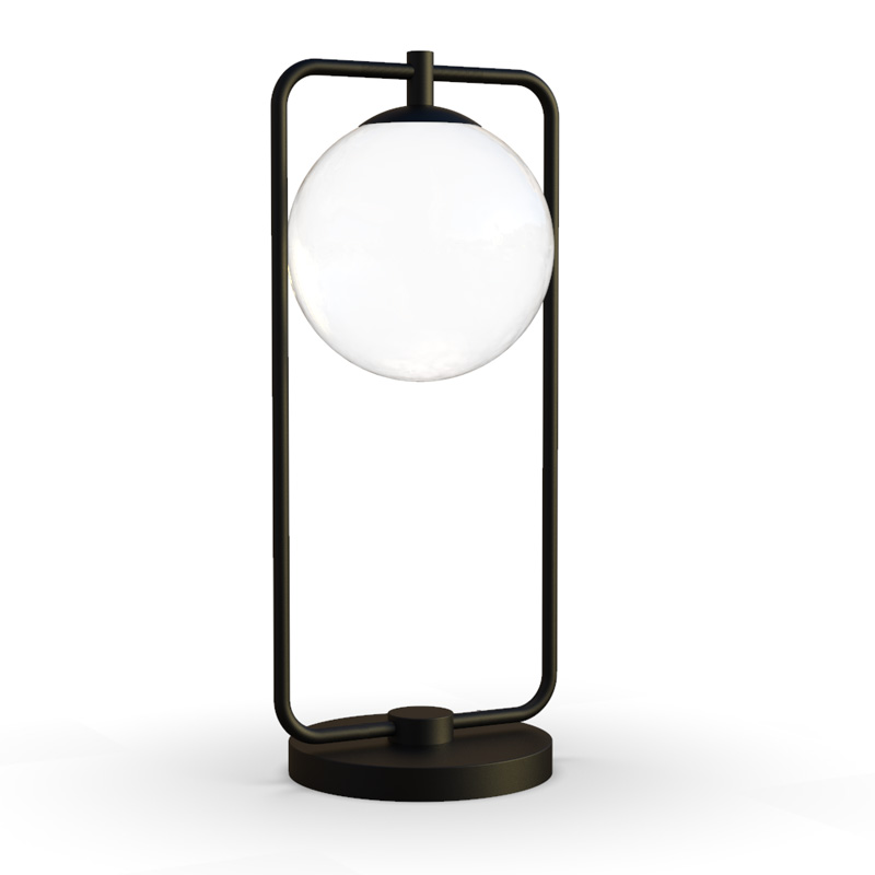 Matt Black Table Lamp With Opal Glass Globe R S Robertson Matt Black Table Lamp With Opal Glass Globe R S Robertson