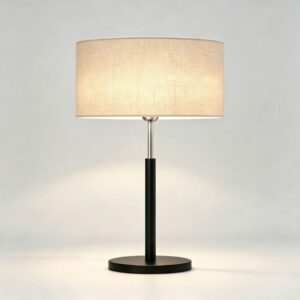 Step Table Lamp in Matt Black + Brushed Nickel