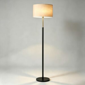 Step Floor Lamp in Matt Black + Satin Brass