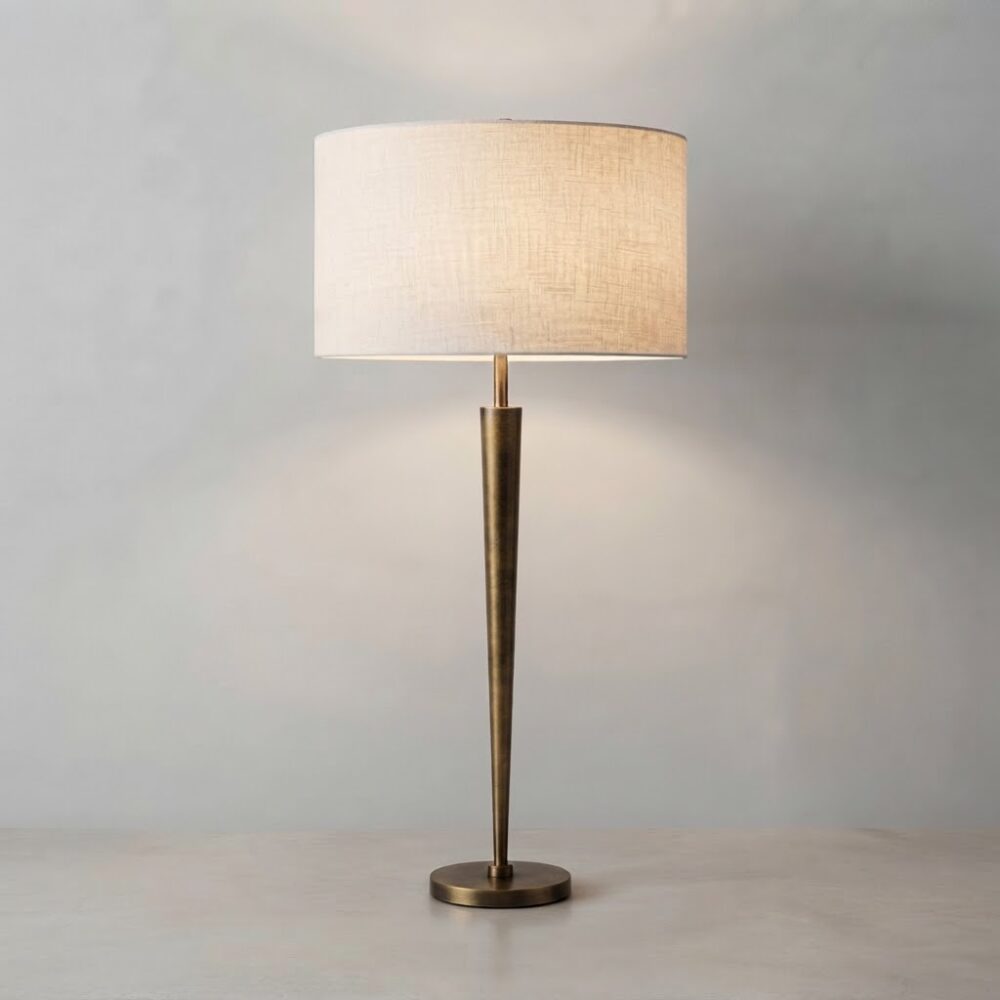 Point Table Lamp in Burnished Brass