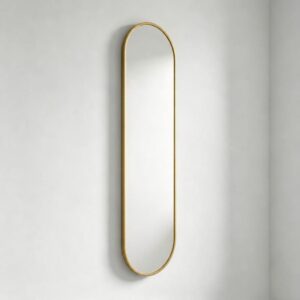 Non-illuminated Oblong Mirror in Satin Brass